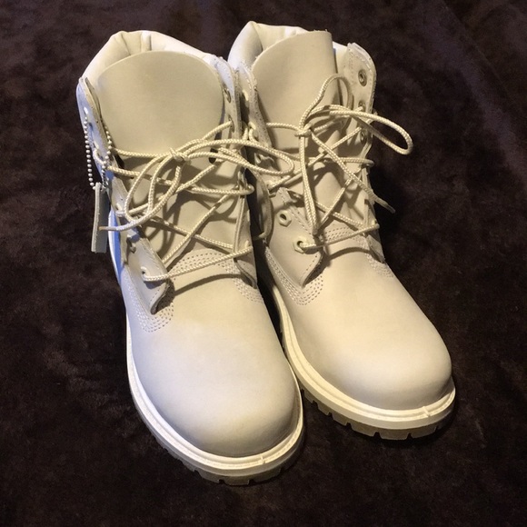 Timberland Shoes - Timberland Leather Hiker Boots Light Gray Size 8.5